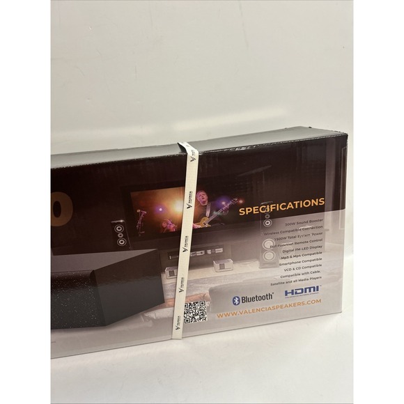 Sealed In Box Valencia VX100 Compact Powerhouse Home‎ Theatre Speaker Sound Bar - Picture 3 of 9